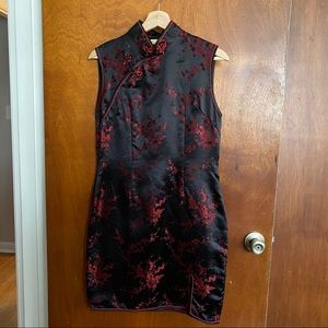 Black and Red Asian Mini Dress